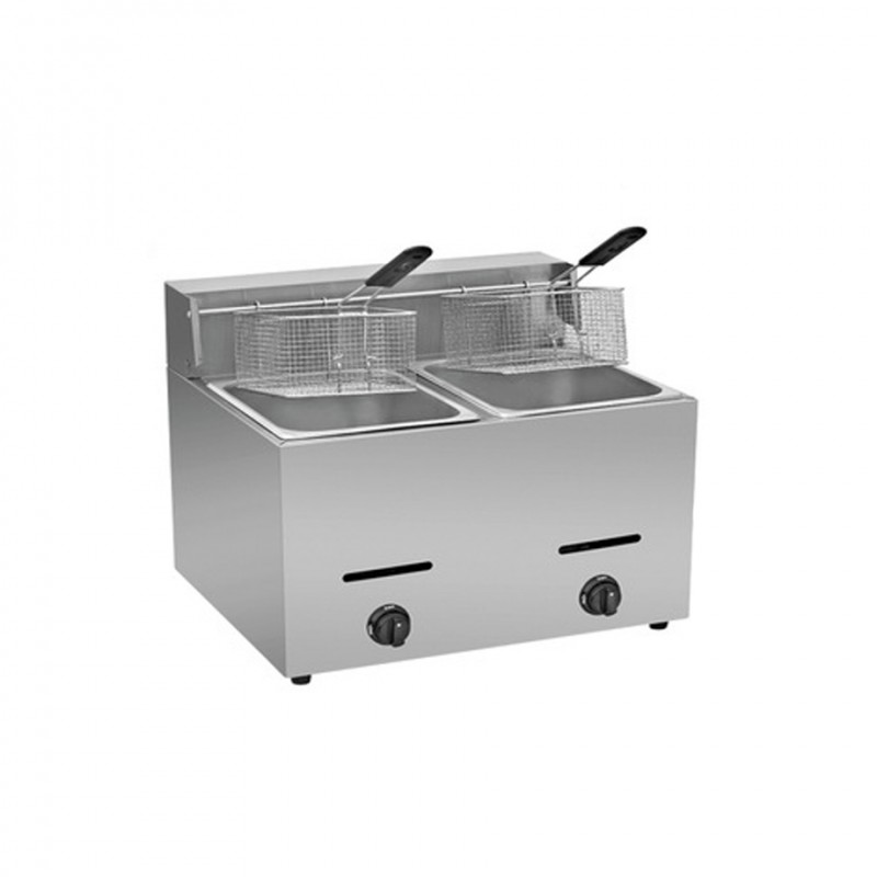Fritador a gas 6L + 6L a gas 2 canastos 2 cubas DeMet
